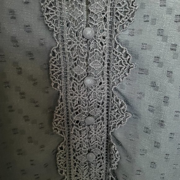 Zara sheer blouse with buttons and neck tie - Picture 4 of 5